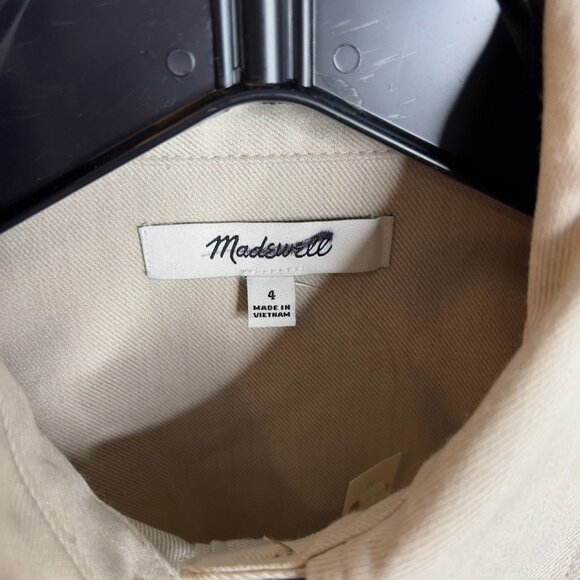 Madewell $85 Western Button-Up Shirt in Brushed Twill SIze 4 Pebble Stone NT315 - Picture 5 of 9